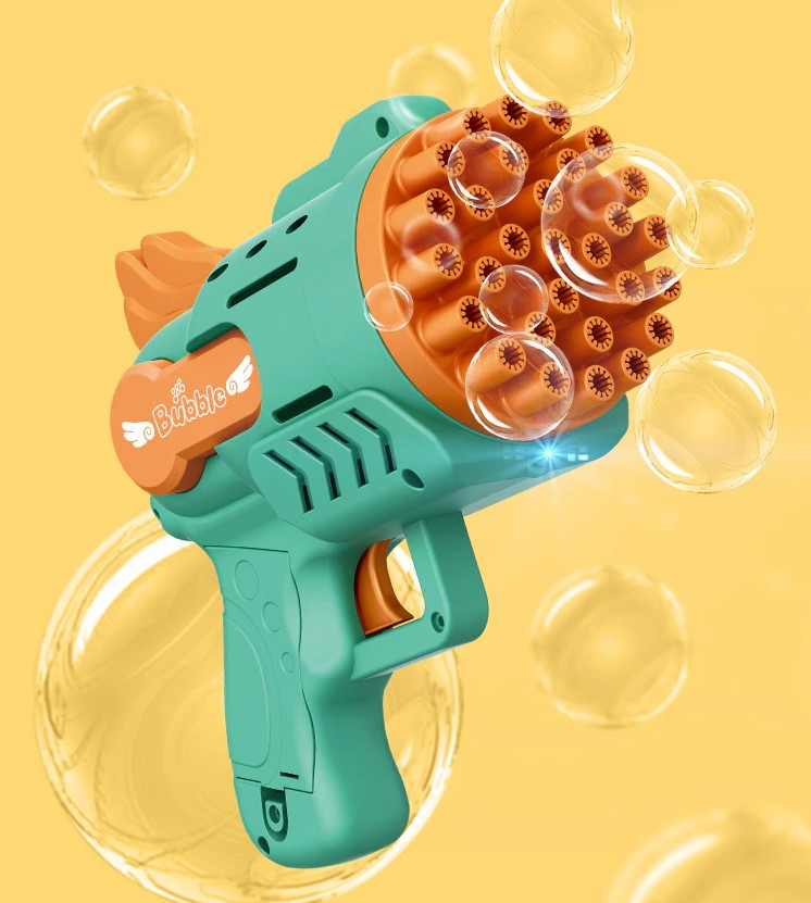 Pistola eléctrica de burbujas para niños