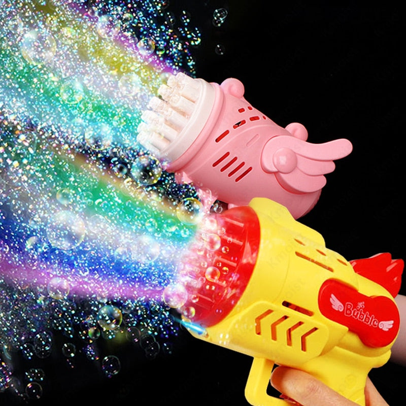 Pistola eléctrica de burbujas para niños